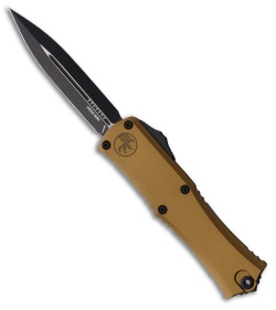 Microtech Hera II Mini D/E OTF Automatic Knife Tan Aluminum (2.9" Black)
