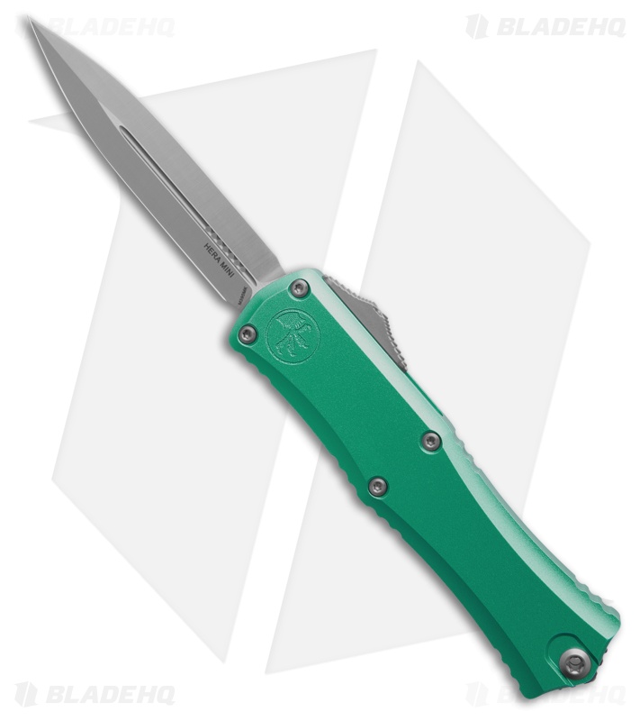 Microtech Hera II Mini D/E OTF Automatic Knife Turquoise Aluminum (2.9" Satin)