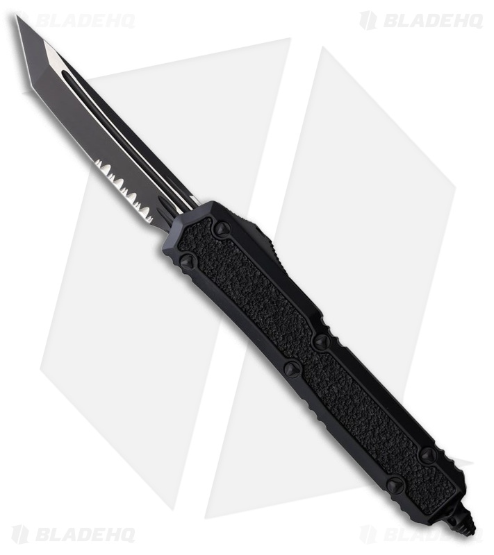 Microtech Makora T/E SS Tactical OTF Automatic Knife Black Al (3.4" Black Serr)