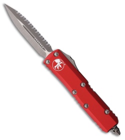 Microtech UTX-85 D/E OTF Automatic Knife Red Al (3.1" Apocalyptic) MCT23212APRD