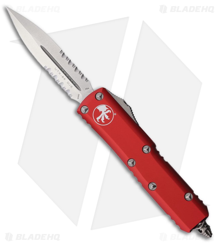 Microtech UTX-85 D/E OTF Automatic Knife Red Aluminum (3.1" SW Serr)