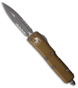Microtech UTX-85 D/E OTF Automatic Knife Tan Al (3.1" Apoc Serr)