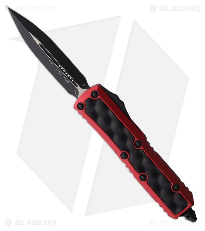 Microtech Daytona D/E OTF Automatic Knife Red/Black Steel Bubble (3" Black)