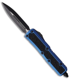 Microtech Daytona D/E OTF Automatic Knife Blue Aluminum (3" Black) MCT1261BLS