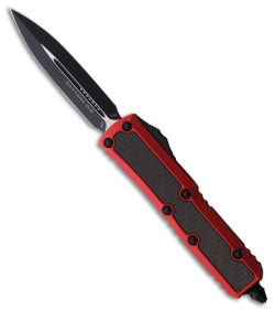 Microtech Daytona D/E OTF Automatic Knife Red Aluminum/CF (3" Black)