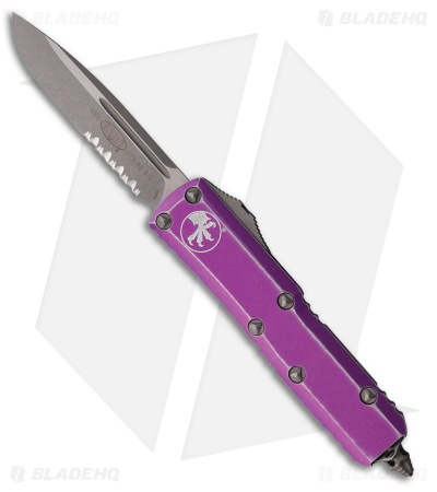 Microtech UTX-85 S/E OTF Knife Distressed Violet Apoc Serr