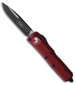Microtech UTX-85 S/E OTF Automatic Knife Merlot Red Aluminum (3.1" Two-Tone)