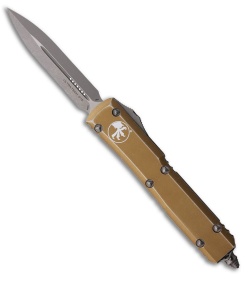Microtech Ultratech D/E OTF Automatic Knife Distressed Tan Aluminum (3.4&quot; Apoc) | 216205