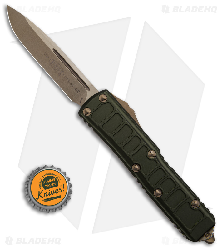 Microtech UTX-85 II S/E SS OD Green Apoc Bronze - Blade HQ