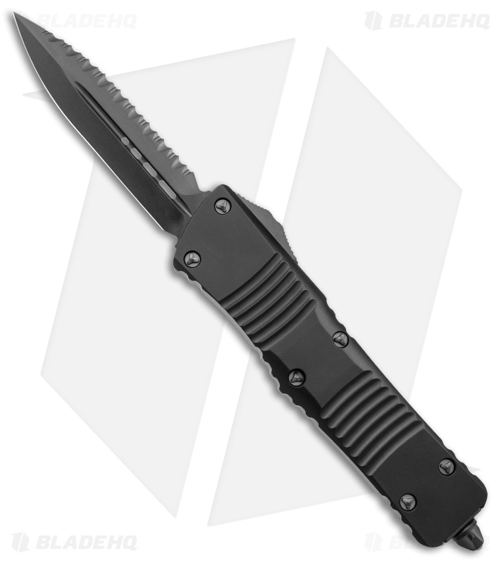 Microtech Combat Troodon D/E OTF Auto Knife Shadow Black (3.8" Black Full Serr)
