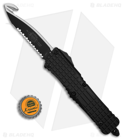 Microtech Combat Troodon Frag HS Rescue OTF Automatic Knife Black (4" Two-Tone)