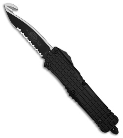 Microtech Combat Troodon Frag HS Rescue OTF Automatic Knife Black (4" Two-Tone)