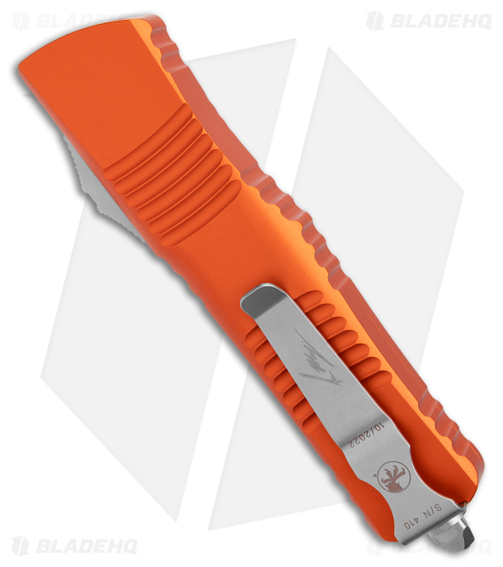 Microtech Combat Troodon Hellhound Signature Series OTF Knife Orange (3.8" SW) 