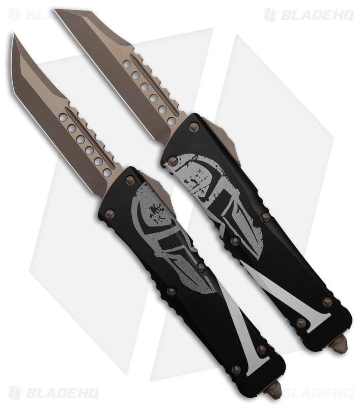 Microtech Combat Troodon Molon Labe Hellhound+Warhound OTF Automatic Knife Set