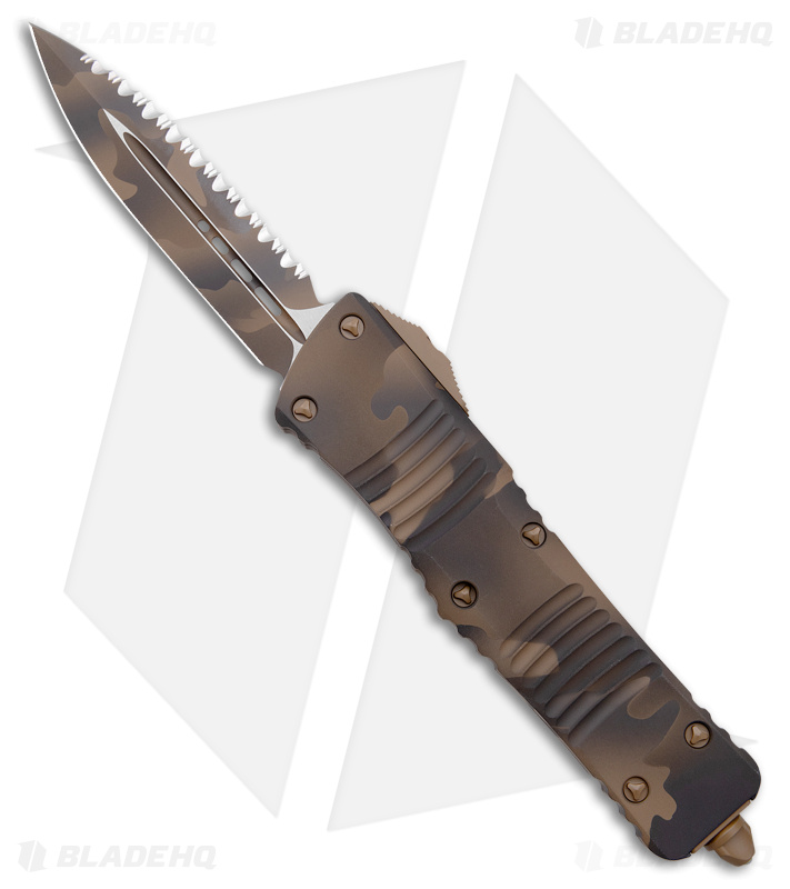 Microtech Combat Troodon OTF Automatic Knife (3.8" Coyote Camo Full Serr)