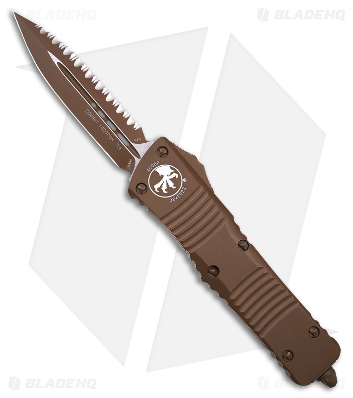 Microtech Combat Troodon D/E OTF Dagger Automatic Knife (3.8" Full Serr)142-3CTA