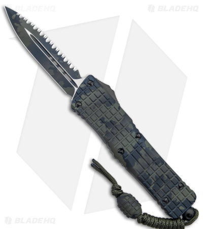 Microtech Combat Troodon OTF Dagger Automatic Knife Olive Camo (3.8" Camo Serr)