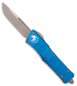 Microtech Combat Troodon S/E OTF Knife Blue (3.8" Bronzed Apocalyptic) 