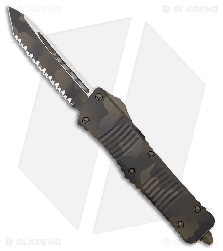 Microtech Combat Troodon Signature Series Automatic Knife Olive Camo (4" Serr)