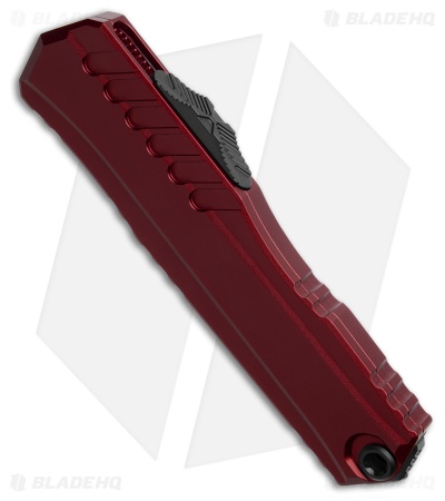 Microtech Cypher II D/E OTF Automatic Knife Merlot Red Al (3.5" Black Full Serr)