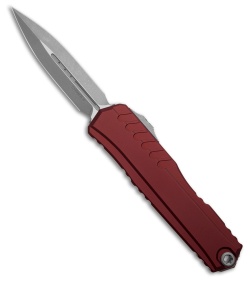 Microtech Cypher II D/E OTF Automatic Knife Merlot Red Aluminum (3.5" Apoc)