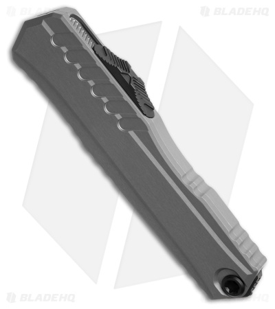 Microtech Cypher II D/E OTF Knife Natural Clear Aluminum (3.5" Black Full Serr)