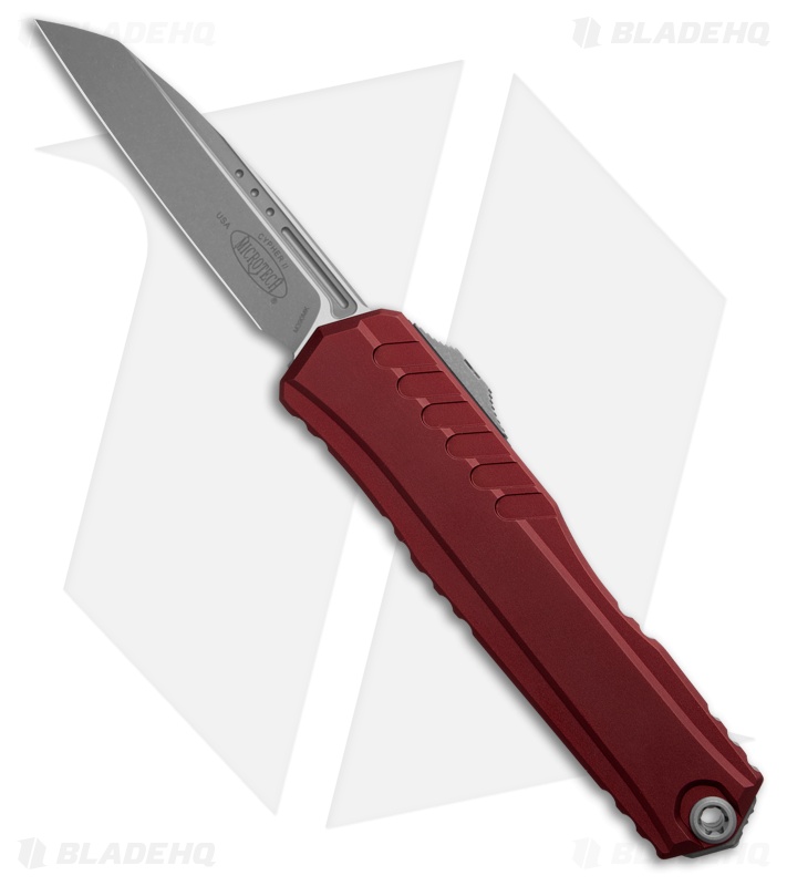 Microtech Cypher II S/E Automatic OTF Knife Merlot Red Al (3.5" Apocalyptic)