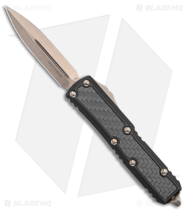 Microtech Daytona D/E OTF Auto Knife Carbon Fiber (3.25" Bronze) 126-13 CFIS