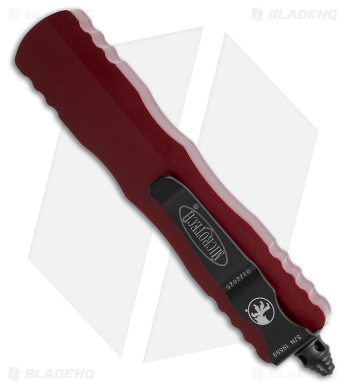 Microtech Dirac D/E OTF Automatic Knife Merlot Red Aluminum (2.8" Black Serr)