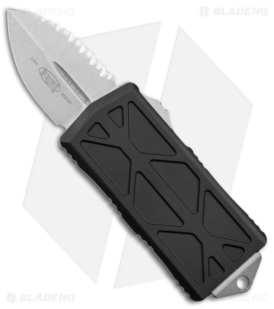Microtech Exocet Dagger OTF Automatic Knife Black (1.9" SW Fully Serr) 157-12