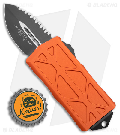 Microtech Exocet Dagger CA Legal OTF Auto Knife Orange (1.9" Black Serr) 157-3OR