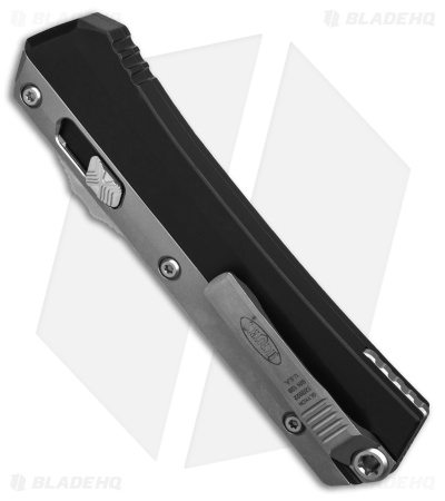 Microtech Glykon D/E OTF Automatic Knife Black Aluminum + Ti (3.75" Stonewash)
