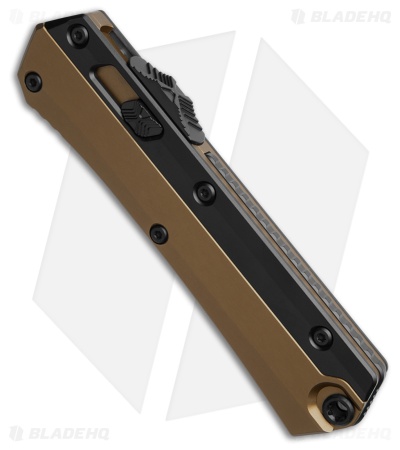 Microtech Glykon D/E OTF Automatic Knife Tan Aluminum/Black Ti (3.75" Black)