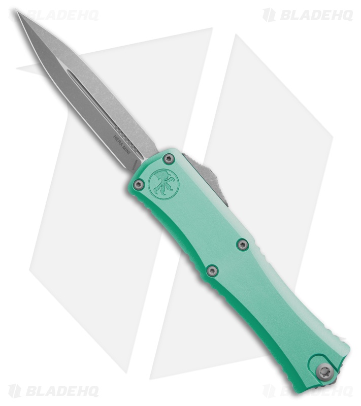 Microtech Hera II Mini D/E OTF Automatic Knife Turquoise Al (2.9" Apocalyptic) 