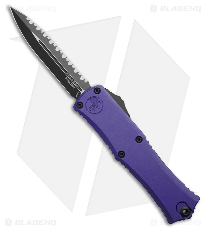 20%off♡ハイグレード✨パープルマイカ Microtech Hera II Mini D/E OTF Knife Purple Black Full Serr
