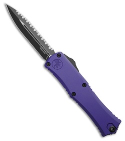Microtech Hera II Mini D/E OTF Automatic Knife Purple Al (3" Black Full Serr)
