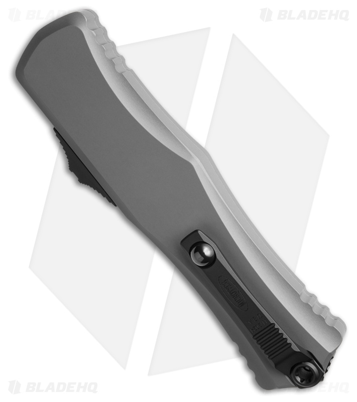 Microtech Hera II D/E OTF Auto Knife Natural Clear Aluminum (4" Black Full Serr)