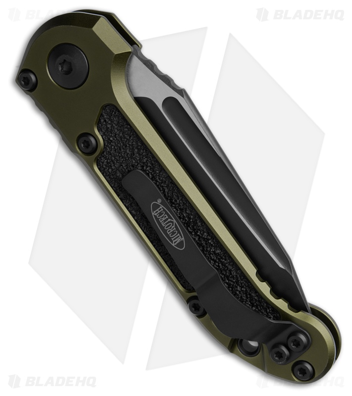 Microtech LUDT Gen III T/E Automatic Knife OD Green Al (3.5" Black Full Serr)