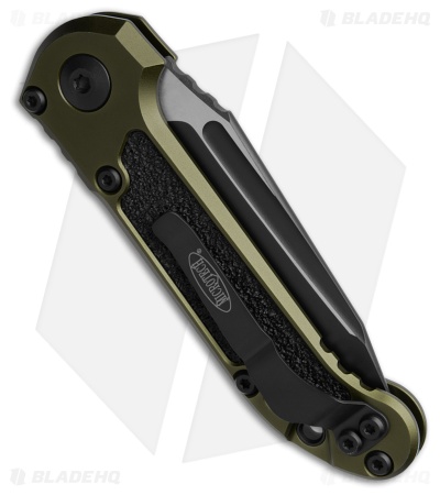 Microtech LUDT Gen III T/E Automatic Knife OD Green Al (3.5" Black Full Serr)