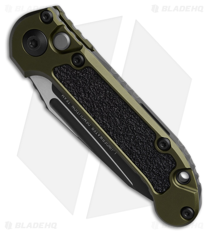 Microtech LUDT Gen III T/E Automatic Knife OD Green Al (3.5" Black Full Serr)