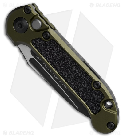 Microtech LUDT Gen III T/E Automatic Knife OD Green Al (3.5" Black Full Serr)
