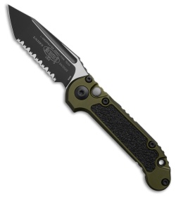 Microtech LUDT Gen III T/E Automatic Knife OD Green Al (3.5" Black Full Serr)