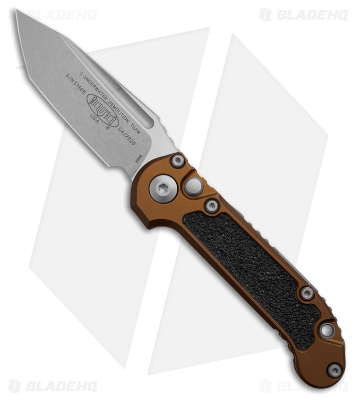 Microtech LUDT Gen III T/E Automatic Knife Tan Aluminum (3.5" Stonewash)