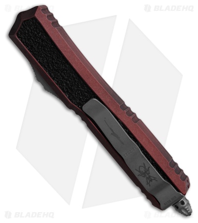 Microtech Makora D/E OTF Automatic Knife Weathered Red Aluminum (3.4" AP Serr)