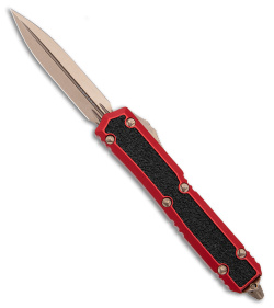 Microtech Makora D/E Signature Series OTF Automatic Knife Red (3.4" Bronze)