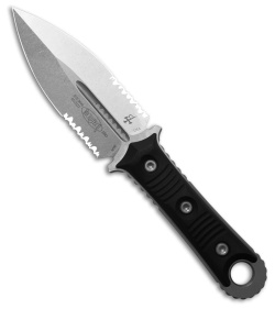 Microtech SBD Dagger Fixed Blade Knife Black (4.4" SW Double Serrated) 201-11