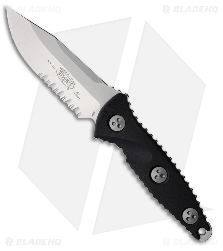 Microtech Socom Alpha Mini S/E Fixed Blade Knife |Stonewash + Serrated