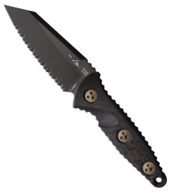 Microtech Socom Alpha Mini Warcom Fixed Blade Knife CF (3.7" Black Full Serr)