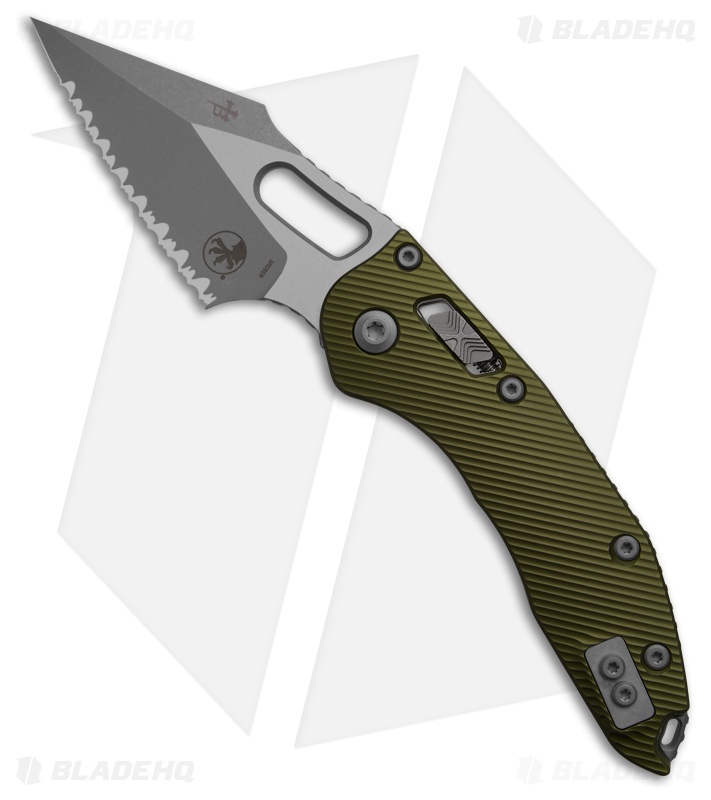 Microtech Stitch Ram-Lok Knife Fluted OD Green Aluminum (3.7" Apoc Full Serr)