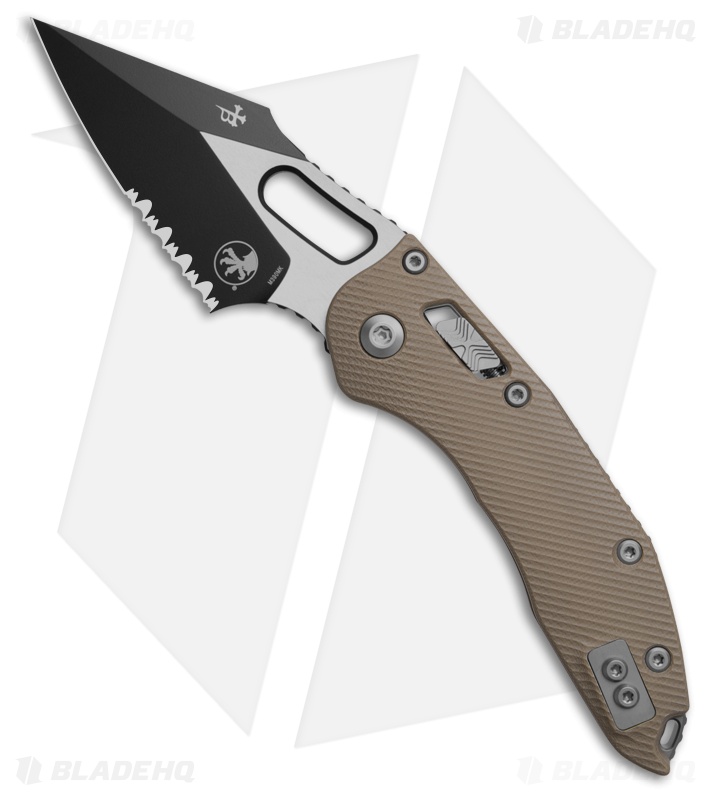 Microtech Stitch Ram-Lok S/E Knife Fluted Tan G-10 (3.7" Two-Tone Serr)